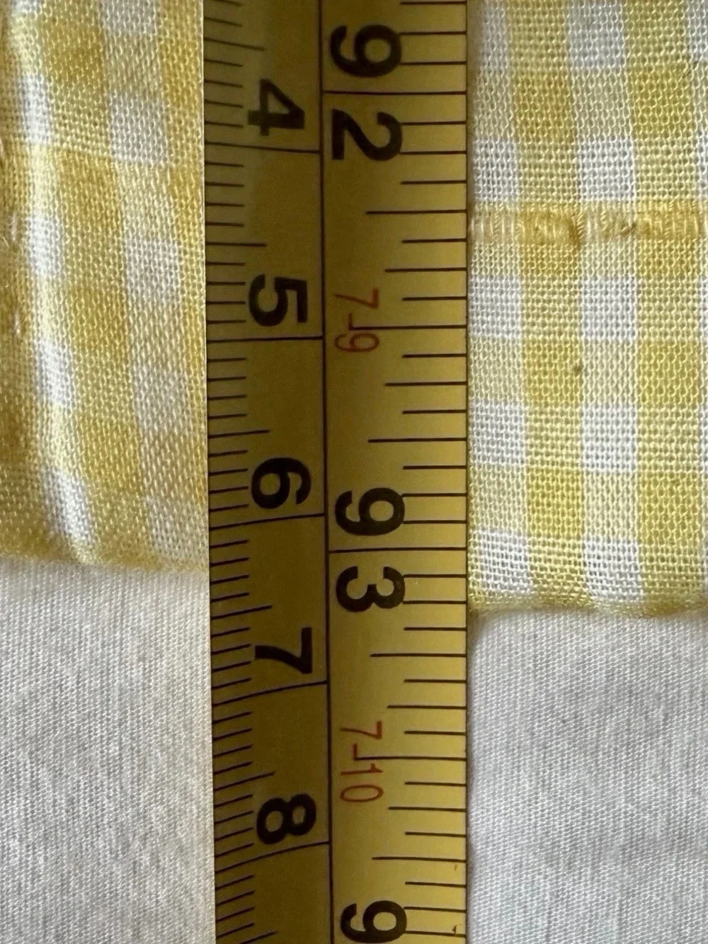 VTG Handmade Rail Fence Quilt Queen Yellow Gingham Cottagecore Floral